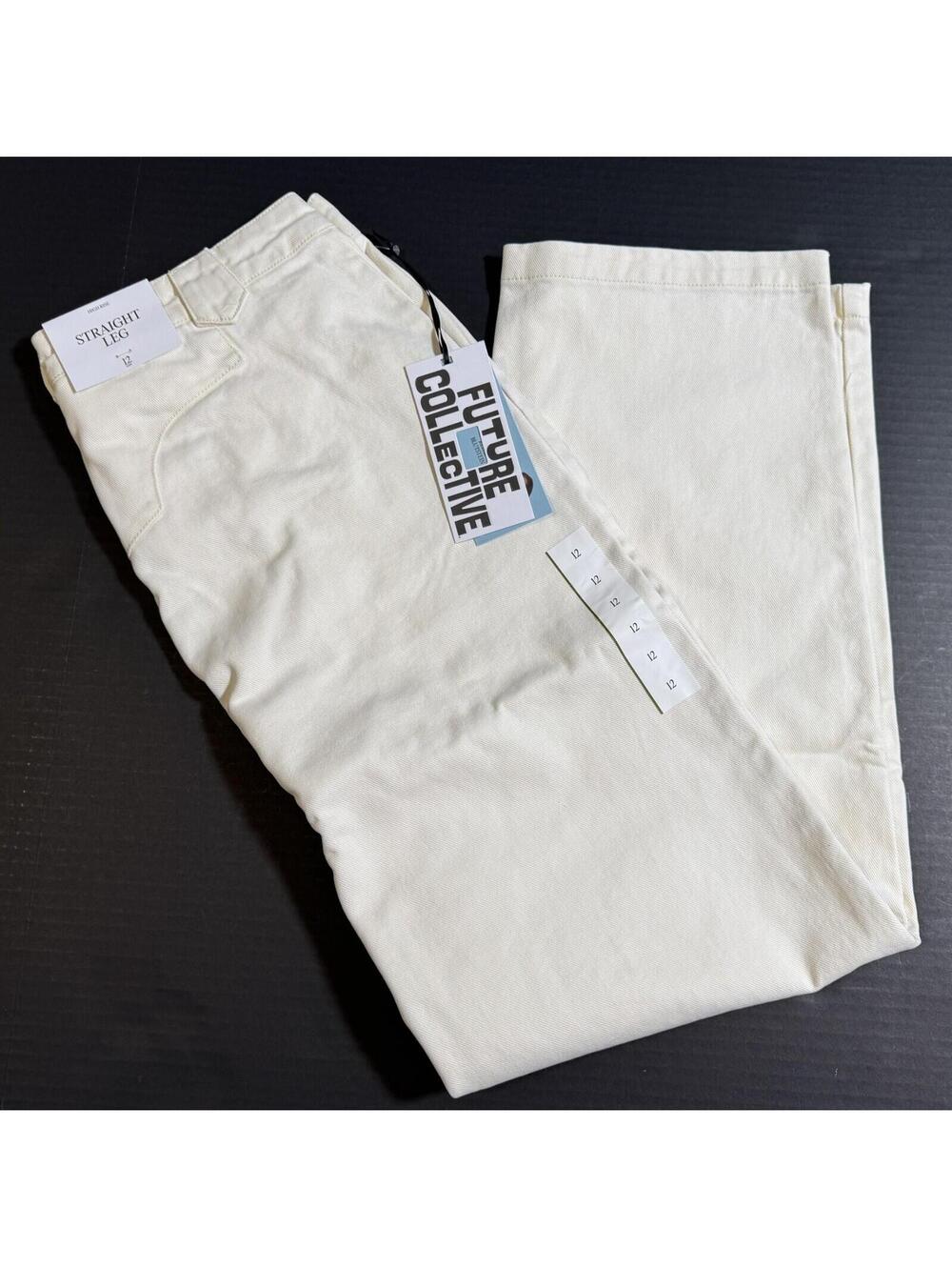 Future Collective Cream Reese Blutstein Pants Womens Size 12 Straight NEW!!